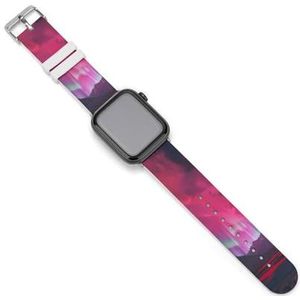 Aurora Pink-Romance siliconen sportbanden compatibel met IWatch zachte band vervangende polsband voor IWatch 38 mm/40 mm