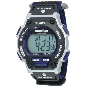 Timex Ironman Original Shock 42 mm digitaal herenhorloge, Zwart/Blauw, Eén maat, Riem