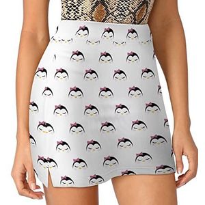 Pinguïn Mooi Meisje Vlinderdas Vrouwen Skorts Hoge Taille Tennis Rok Gelaagde Korte Mini Rok Culottes Skorts Met Zakken 2XL