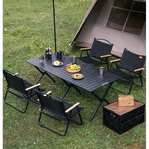 Camping klaptafel en stoelen Set,Camping tafels die lichtgewicht opvouwen, Aluminium Roll Up Outdoor Camping Tafel, Draagbare Camping Tafel Reizen Picknick Tafel En Stoelen Set, Opvouwbare Camping