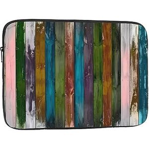 Kleurrijke Houten Board Print Laptop Sleeve Case Waterdichte schokbestendige Computer Cover Tas voor Vrouwen Mannen