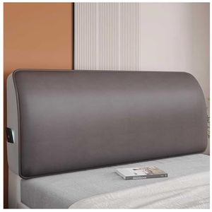 Hoofdbordhoes, zachte hoofdbordvulling, stofdichte beschermhoes, wasbaar, gewatteerde hoofdbordhoes, for slaapkamerdecoratie(Brown,210cm)