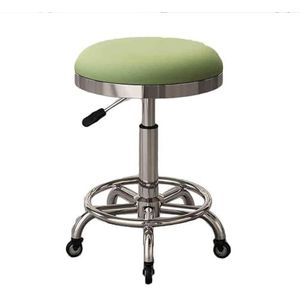 JAVPTAV Zadelstoel, zadelkruk stoel met voetsteun, 360 ° draaibare rolstoel, 5 wielen, salon, kantoor, verstelbare hoogte voor schoonheidssalon, massage, tandartspraktijk, thuiskantoor (kleur 4)