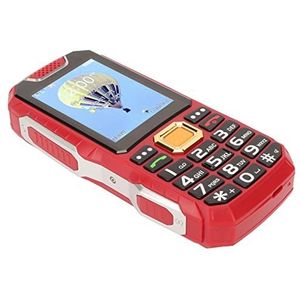Ontgrendelde Mobiele Telefoon, 2G Mobiele Telefoon voor Senioren met 2,8 Inch HD-scherm, 3D-telefoon met Grote Knoppen, Dubbele Simkaart, 13800mAh-batterij, Zaklamp (Rood)