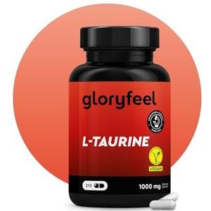 Taurine capsules 1000 mg - 210 vegan capsules voor meer dan 3 maanden voorraad - 100% zuiver L-Taurine poeder per capsule - zonder toevoegingen, in het laboratorium getest