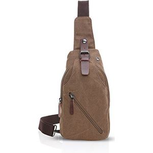 FANDARE Sling Bag Rugzak Schoudertas Messenger Schoudertas Reizen Wandelen Chest Pack Canvas