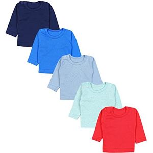 TupTam Baby Jongens Shirt met Lange Mouwen 5-pack, Rood/Donkerblauw/Blauw/Groen/Lichtblauw, 86
