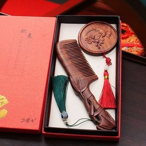 Sandelhout kam meridiaan massage kam Chinese stijl lang haar kam