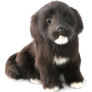 Simuleerde schattige kleine zwarte hond labradoodle home car desktop fotografie rekwisieten decor speelgoed geschenk dier kinderen winkel decoratie geschenken