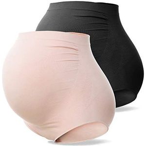 SUNNYBUY Zwangerschapsondergoed met hoge taille voor dames, naadloos, zacht hipster slipje over bult, XXL