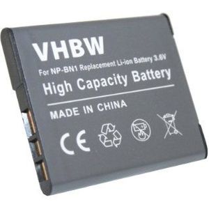 vhbw Li-Ion batterij 600 mAh 3,6 V voor camera camcorder video Sony Cybershot DSC-W330, DSC-W350, DSC-W380, DSC-W510, DSC-W520, DSC-W530 zoals Sony NP-BN1