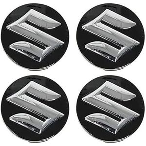4 stuks auto wielnaafdoppen voor Suzuki Alto 2009-2014 54mm auto wieldoppen wieldoppen vervangende sticker styling B zwart