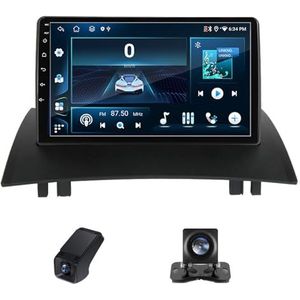 Autoradio 2Din Bluetooth met Carplay en Android Auto,geldt voor Renault Samsung Megane 2 2002-2009 9 inch met touchscreen stereo auto ondersteunt stuurbediening Achteruitrijcamera(NF-5)