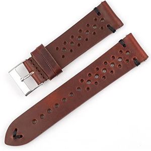 Hoge kwaliteit lederen horlogeband bandjes 18mm 20mm 22mm zwart bruin koffie blauwe snelle release horlogebandjes vervanging (Color : Red brown-black, Size : 18mm)