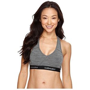 Icebreaker Beha Sprite Racerback Dames - Merino Wol Ondergoed, Non Wired Vrouwenbeha, Comfort Bralette - Gritstone Heather, S