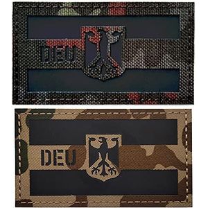 DEU Duitse Vlag IR Infrarood Reflecterende Applique Tactische Militaire Moreel Badges Embleem Naaien Appliqué Patches