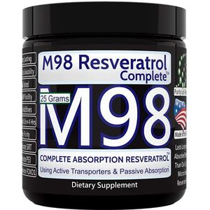 REVGENETICS, M98 Resveratrol Compleet (M98-RC) - Beter dan supergemicroniseerd - Bulkpoeder - 25 gram per verpakking - 450 mg trans-resveratrol oplosbaar type per portie