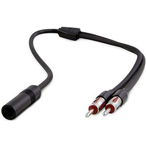 Adapter Universe Antenne, Y-adapter, DIN ISO-bus op 2 stekkers, splitter verdeler, kabel geschikt voor autoantenne, zwart