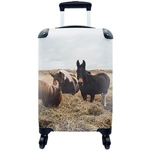 MuchoWow® Koffer - Dieren - Paard - Paarden - Past binnen 55x40x20 cm en 55x35x25 cm - Handbagage - Trolley - Fotokoffer - Cabin Size - Print