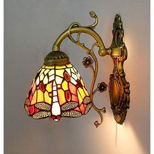 Tiffany -Stijl Wandlamp Lamp Libellule Licht Slaapkamer Licht Hal Retro Led Led Stijl Tiffany Voor Huis, Bar, Restaurants, Café
