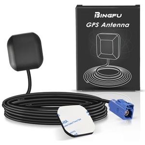 Bingfu Vehicle Waterproof Active GPS Navigation Antenna with Fakra C Blue Connector 3-5V DC for Car Stereo Head Unit GPS Navigation System Module Truck GPS Tracker Locator Real Time Tracking Device