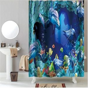 Waterdichte badgordijnen 100% polyester douchegordijn bedrukt woondecoratie achtergrond scherm decor (Color : 19, Size : W180xH180cm)