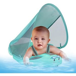 Baby's Zwembad Float | Niet-opblaasbare baby's drijft voor zwembad met UPF 50+ zonwering en staart toevoegen,Zwembadvlotter voor baby's, zwemvlotter voor baby's, drijvers voor baby's voor Irawo