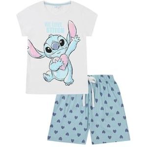 Disney We Love Stitch Dames Korte Pyjama Set, Kleur: wit, 40-42