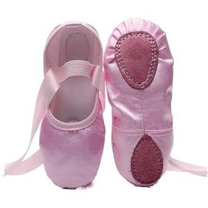 LYHYDMA Ballerina's voor meisjes, balletschoenen, roze, nude, satijnen professionele balletschoenen voor dansen, training, roze, 44.5 EU