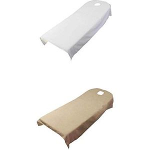2 stuks 80 * 190cm cosmetische beauty sheet spa massagetafel bedhoes wit/kameel