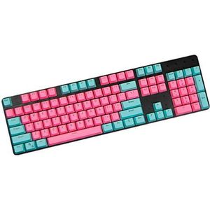 Sunzit Keycaps, 104 PBT-toetsen, achtergrondverlichting, tweekleurige toetsdoppen, ANSI-keyset, OEM-profiel, keycap voor mechanisch toetsenbord Cherry MX voor gaming (blauw + roze)
