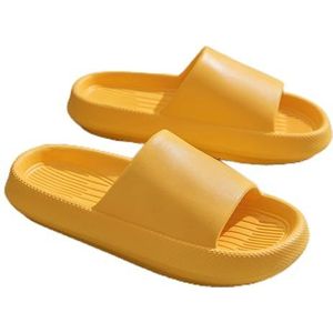 BDWMZKX Slippers Women's Summer Non-slip Slippers For Outdoor Use, Bathroom Bathing, Eva Indoor Home Sandals, Men's Home Wear Slippers-yellow-36-37 (less Than 1-2 Yards)