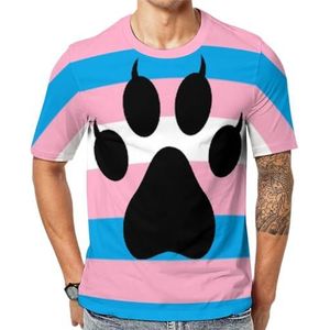 Transgender Furry Pride Flag heren korte mouw grafisch T-shirt ronde hals print casual tee tops 6XL