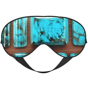 Helder Aqua Blauw Turquoise Print Stijlvol Oogmasker Lichtgewicht Reizen Yoga Nap Meditatie Camping Werk Ontspanning