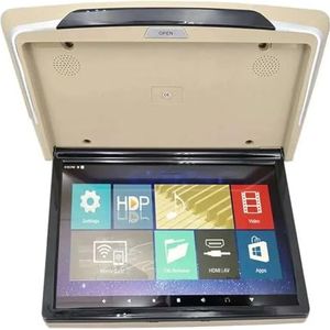 13,3 inch/15,6 inch 1920 * 1080 dakplafondmonitor IPS-touchscreen Android12 multimedia-videospeler Mirror Link-afstandsbediening(15.6Inch-Beige)