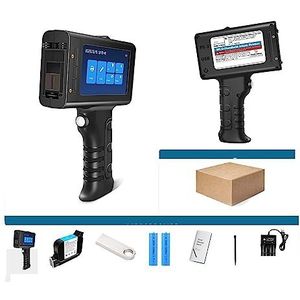 Handbediende Inkjetprinter, Handprinter Draagbare inkjet for metaal Barcode Logo Bulk QR-code Kunststof, slimme thermische printer Slim Sneldrogend Printen (Color : With 1 black ink, Size : 1)