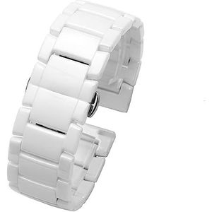YingYou 20 Mm 22 Mm Horlogeband Keramische Band Tussen Roestvrijstalen Horlogebandriem Compatibel Met Huawei Smart Watch GT2/watch 2pro Compatibel Met Samsung Horloge(B white,16mm)