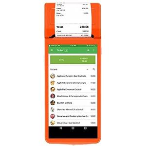 Draagbare inkjetprinter, Draagbare Handheld POS PDA Terminal Thernal Printer 3G Internet met GPS 58mm wifi Android 8.1 Robuuste Industriële barcode Printers(Orange PDA)