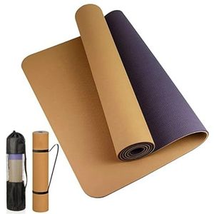 Yoga Mat Yogamat dikke tweekleurige, antislip TPE yogamat, hoogwaardige sport en fitness for thuisfitness geurloze fitnessmat (Color : Champagne Purple, Size : 180cm57cm0.6cm)