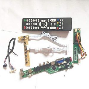 Voor HT12X11-100/200 LVDS 20Pin 1CCFL USB VGA HDMI AV RF TV53 controller board LCD panel monitor toetsenbord+Omvormer Remote DIY kit (HT12X11-100)