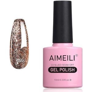 AIMEILI Semi-Permanente Gel Nagellak Soak Off UV LED Glitter Klassieke Herfst & Winter Kleur Nagellak 10ML 655