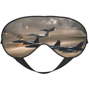 Jet Fighter Print Zacht Verduisterend Oogmasker, Reizen Oogmasker, Zijslaper Ooghoezen, Slaap Oogmasker voor Mannen Vrouwen
