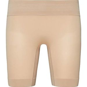 Jockey Skimmies Cooling Slipshort, naadloze fietsbroek voor dames, met lange pijpen, verkoelende anti-wrijvingsbroek van ademende microvezelstof, shorts met hoge tailleband, Beige nude, XL