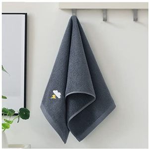 Handdoekenset Katoen geborduurd woord schattig zacht absorberend weer creatieve mode textuur paar handdoek Handdoeken (Color : Dark Grey, Size : 1pc)