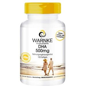 Warnke DHA 500 mg - 100 softgels - docosahexaeenzuur met eicosapentaeenzuur - omega-3 vetzuren - hoog gedoseerd | Warnke Vitalstoffe - Duitse apothekerskwalitei