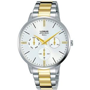 Lorus Vrouw Womens analoge Quartz horloge met roestvrij stalen armband Rp621Dx9, Witte Sunray wijzerplaat, armband