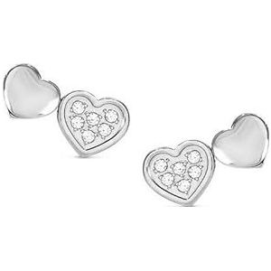 Nominaton women's lobe earrings with hearts and zircons Steel 029302/004