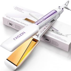 Faszin Professionele ionen-stijltang, 42 mm brede titanium platen, stijltang voor een gladde stijl, minder haarbreuk, 30 seconden snel opwarmen, 11 temperatuurinstellingen, 130 °C - 230 °C