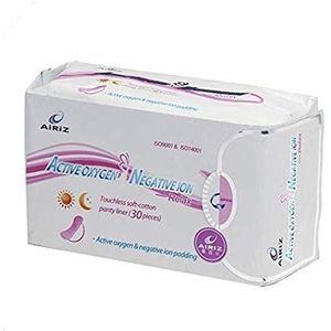 AIRIZ Actieve en Negatieve Ion Touchless Zachte Katoenen Panty Liner voor Vrouwen, Medium