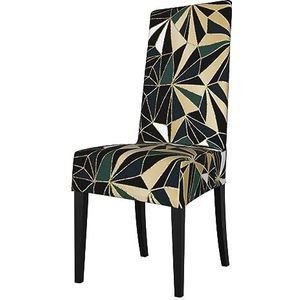 KemEng Nieuw Art Deco Geometrisch Patroon Smaragdgroen En Goud, Stoelhoezen, Seat Protector Stretch Eetkamerstoel Slipcover Seat Cover voor Stoelen